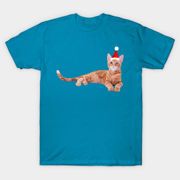 Christmas Orange Ginger Kitten T-Shirt by Art by Deborah Camp